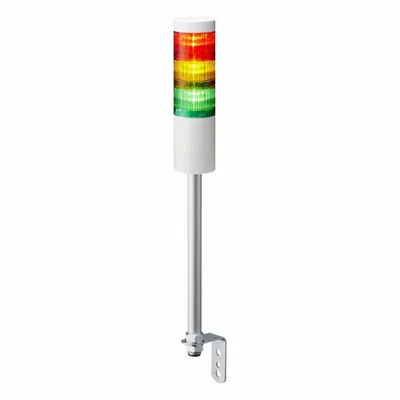 PATLITE Tower Light Assembly: 3 Tier, No Sounder Tier, IP54, Amber/Green/Red, Direct Wire - Three-Tier Tower Light Assemblies