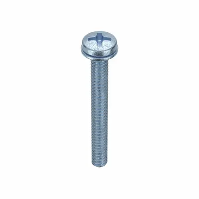 SEMS Screw: Internal Tooth, #8-32 Thread Size, 1 1/4 in Lg, Steel, Zinc-Plated - Machine Screws with Internal Tooth Lock Washers