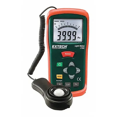 EXTECH Light Meter: Light Sensor with Protective Cover/Protective Holster/Soft Case, LCD - Standard Light Meters
