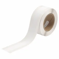 This continuous label roll measures 1 1/8 in x 100 ft and is made of white matte polyester for indoor use. The material is inkjet print-receptive and compatible with the J4000 printer series. Typical applications include industrial labeling, asset identification, and warning signs in facility management.