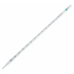 Sterile, plastic serological pipette with 2 mL capacity and 0.02 mL graduation increments. Individually wrapped to maintain sterility. Used for precise liquid measurement and transfer in laboratory applications such as cell culture, microbiology, and molecular biology.