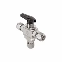 HAM-LET High Performance Ball Valve: 1/4 in, 316 Stainless Steel, T Flow, 6 bar Max. Pressure (CWP) (MPN H6800SSL1/4PST)