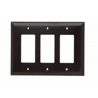 LEGRAND Wall Plate: Decorator-Rocker, 3 Gang, Brown, Jumbo Size (MPN TPJ263)