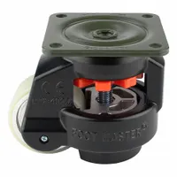 FOOT MASTER Plate Caster: Polyurethane Tread, 63 mm Wheel Dia, 103 mm Mounting Ht, Medium Duty (MPN GD-80-F-HUP-FBL)