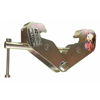 OZ LIFTING PRODUCTS Beam Lifting Clamp, Steel, 9 in Max Jaw Opening, Shaft - Beam Lifting Clamps