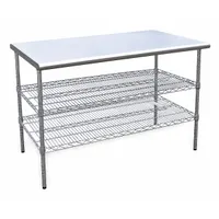 APPROVED VENDOR Work Table: Fixed Ht, Stainless Steel, 48 in x 30 in, 600 lb Overall Load Capacity