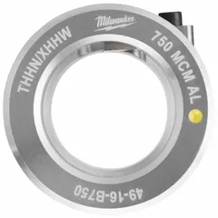 Aluminum stripping bushing for 750MCM THHN/XHHW cable. Designed for use with MILWAUKEE tools 2435-20 and 2935-20. Used in electrical installations to strip insulation from large-gauge aluminum cable.