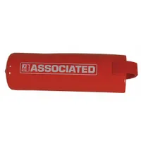Red plastic cable clamp cover for 14 gauge wire connections. Provides insulation and protection for spliced wire joints in electrical and instrumentation systems. Suitable for use in fleet and vehicle maintenance applications