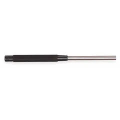 Round steel drive pin punch with a flat tip, 5/16 in tip diameter, and 8 in overall length. Designed for SAE applications to remove drive pins and dowel pins in assembly and maintenance tasks.