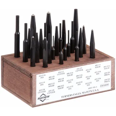 MAYHEW Combination Punch Set: 5 in_6 in_4 1/2 in_5 1/2 in_4 3/4 in_5 1/4 in_5 3/4 in Overall Lg - Combination Punch Sets