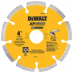 This 4-inch diamond saw blade is designed for dry cutting of multi-material surfaces. With a 5/8-inch arbor, it fits angle grinders and masonry saws for cutting tile, brick, block, and other masonry materials.