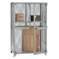 This LITTLE GIANT ventilated shelf cabinet provides secure storage for tools, parts, and equipment in warehouses, factories, and maintenance facilities. The gray cabinet features ventilated body panels for airflow, one adjustable shelf, and a leg base. The frame is assembled. Manufacturer part number SL1-A-3060