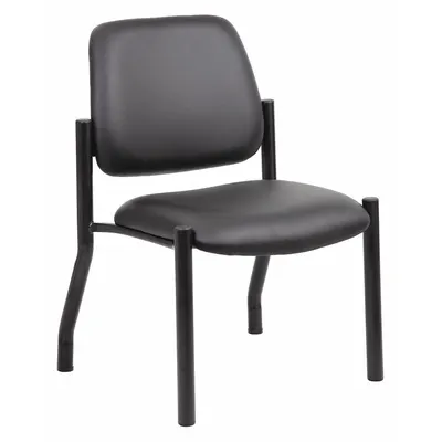 BOSS Frame Chair: Black, Black, 4 Casters/Glides, 22 in Overall Wd, 32 1/2 in Overall Ht - Antimicrobial Waiting Room Chairs