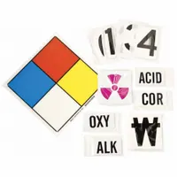 Placard Kit: Fiberglass, 11 in Ht, 11 in Wd, 0.1 in Thick, 11 in x 11 in, NFPA/OSHA Compliant (MPN 50055)