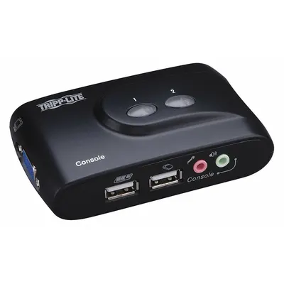 EATON TRIPP LITE 2-Port VGA USB KVM Switch with Audio - Wall- and Desk-Mount KVM Switches