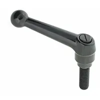 Ball-style adjustable handle with threaded stud, zinc body with steel thread. M12 thread size, 95 mm length. Used for manual clamping, positioning, and adjustment on industrial machinery, jigs, and fixtures