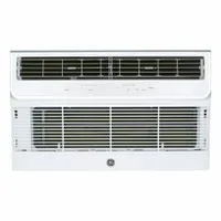 Residential-grade through-the-wall air conditioner for cooling and heating. Operates at 208/230V AC with 12,000 BtuH capacity and a CEER rating of 9.5. Includes remote control and NEMA 6-20P plug configuration. Suitable for rooms up to 550 sq ft in apartments, hotels, and homes