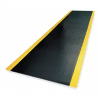 Antifatigue Runner: Diamond Plate, 2 ft x 16 ft, 1/2 in Thick, Black with Yellow Border, PVC Foam (MPN 419S0216BY)