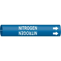 Pipe Marker: Nitrogen, Blue, White, Fits 2 1/2 to 3 7/8 in Pipe O.D., 1 Pipe Markers, With Arrows (MPN 4100-C)