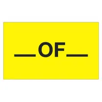 Shipping Labels: __ OF __, 3 in x 5 in, Yellow (MPN DL1117)