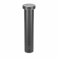 Steel clevis pin with 5/8 in diameter and 3 in shank length. Used to connect a clevis to a rod or eyelet, forming a removable hinge joint in mechanical linkages. Supplied in a pack of 5.