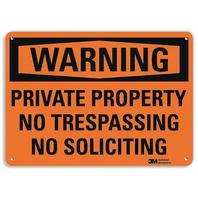 LYLE Security Sign: Aluminum, Mounting Holes Sign Mounting - Warning: Private Property No Trespassing No Soliciting Signs