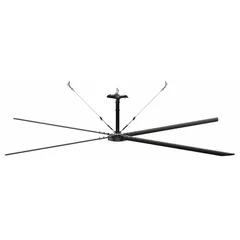 Industrial HVLS ceiling fan from the ECO series with a 20 ft blade diameter. Operates on single-phase 240V AC power at 6.5 A. Features variable speed control and does not include a light kit. Suitable for large-scale air movement in high-ceiling spaces such as warehouses, distribution centers, and manufacturing plants.
