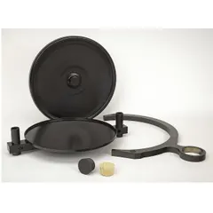 This conversion kit adapts an existing sieve shaker for use with 8-inch diameter test sieves. It is used in particle size analysis to ensure consistent sieving results. The kit has an 8-inch overall diameter and is designed for use with W.S. TYLER sieve shakers.