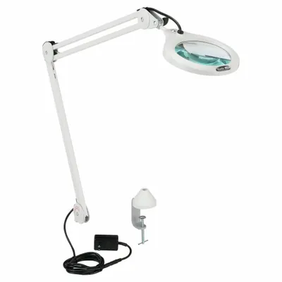 VISION-LUXO Desk-Clamp Magnifier Light, 1.75x, 700 lm, 45 in Arm, 120V AC - Desk-Clamp Magnifier Lights
