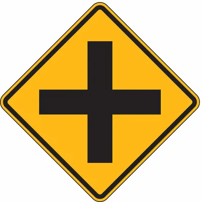 LYLE Traffic Sign: 24 in x 24 in Nominal Sign Size, Aluminum, 0.08 in - Cross Road Intersection Signs