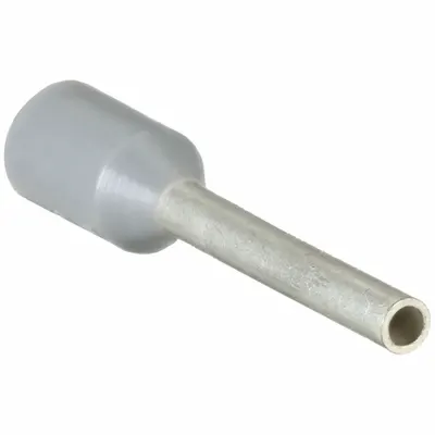 PANDUIT Wire Ferrule: 26 AWG Max Wire Size, Holds 1 Wire, Gray, Polypropylene - Insulated Ferrules