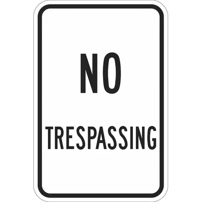 LYLE Facility Sign: Aluminum, Mounting Holes Sign Mounting, 18 in Nominal Sign Size - No Trespassing Signs