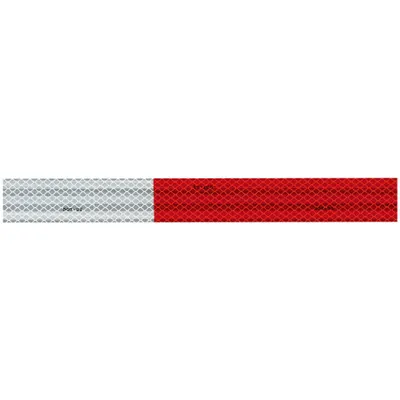 3M Conspicuity Reflective Tape: Trucks and Trailers, Red/White, 2 in Wd, 50 yd Lg - Vehicle Reflective Strips