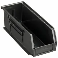 QUANTUM STORAGE SYSTEMS Hang and Stack Bin: 4 1/8 in x 10 7/8 in x 4 in, Black, 30 lb Load Capacity (MPN QUS224BR)
