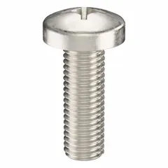 Pan head machine screw with 1/4"-28 thread, 3/4" length, made from 316 stainless steel with plain finish. Phillips drive size #3. Supplied in a 10-pack. Used for general fastening applications requiring corrosion resistance.