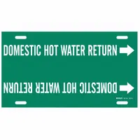 Pipe Marker: Domestic Hot Water Return, Green, White, Fits 8 to 9 7/8 in Pipe O.D., 1 Pipe Markers (MPN 4317-G)