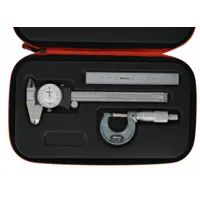 MITUTOYO Precision Measuring Tool Kit: 4 Pieces, Dial Caliper, 0 in to 6 in Caliper Range (MPN 64PKA284)