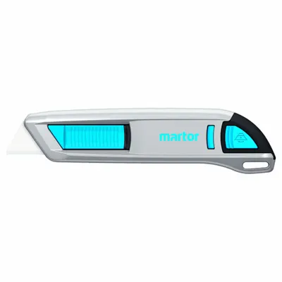 MARTOR Double-sided slider, ceramic blade: 143 mm Overall Lg, Textured, 16 mm Overall Wd - Automatic Retracting Utility Knives