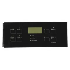This overlay is a replacement part for Electrolux ovens, designed to cover the control panel or display area. It restores the original appearance and function of the appliance.