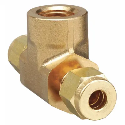 PARKER Double-Ferrule Brass Compression Tee Fitting - Double-Ferrule Brass Compression Fittings