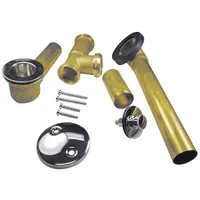 AB&A Waste and Overflow Kit: Brass, Brass, 1 1/2 in Overall Dia, 2 1/2 in Overall Ht, Push and Pull (MPN 60357)