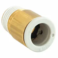 SMC Push-Fit Adapter Fitting: 12 mm OD x 3/8 in Pipe Size, Push-to-Connect x BSPT, Brass, White (MPN KQ2S12-03AS)