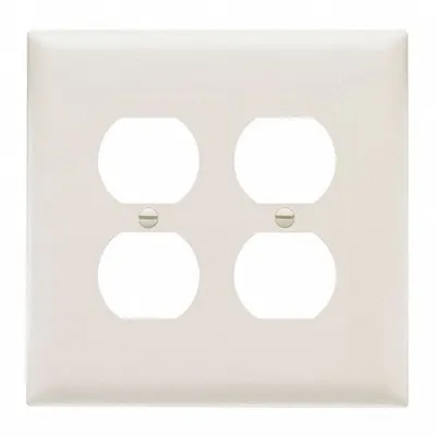 LEGRAND Wall Plate: Duplex Outlet, 2 Gang, Almond, Jumbo Size - General Purpose Wall Plates
