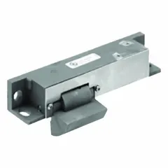 This HES electric strike is a combination cylindrical and mortise unit constructed of stainless steel. It operates on 24V AC/DC input voltage and is rated for heavy-duty performance. Used in access control systems to release a lockset when energized, suitable for commercial and industrial doors.