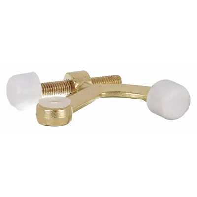 OEM APPROVED VENDOR Hinge Pin Door Stop, Brass, Gold, 3 in Lg, 2 3/8 in Wd - Standard Door Stops