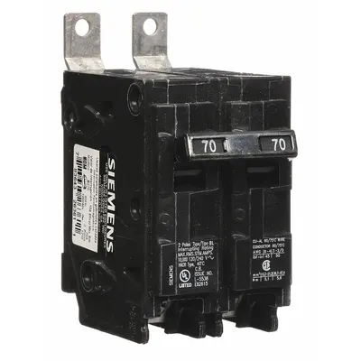SIEMENS B270 BL Series 70A 2-Pole Bolt-On Miniature Circuit Breaker - B Series, Bolt-On Siemens Miniature Circuit Breakers