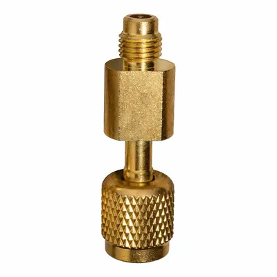 FIELDPIECE Adapter: 2 1/2 in Lg, 180° Angle, Input 1/4 in Male SAE Right-Hand - Manifold Hose Adapters, Couplers & Unions