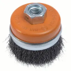 Type 27 high-performance grinding wheel for carbon and stainless steel. Measures 5" diameter by 1/4" thickness with a 5/8"-11 arbor. Suitable for weld removal, beveling, and surface blending. Sold in a 20-pack.