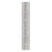 This full surface-mount piano hinge is made of steel, with a leaf height of 12 inches and a leaf width of 2 inches. It provides continuous support along the entire length of the hinge, suitable for cabinet doors, panels, and enclosures in industrial and commercial settings
