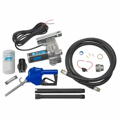 GPI Electric Drum Pump: 12 V DC, 1/5 hp HP, 15 gpm Max. Flow Rate, Aluminum - Bung-Mount DC-Powered Fuel Transfer Pumps